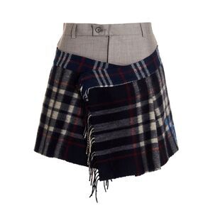 1/Off Women's Check Scarf Reworked Skirt